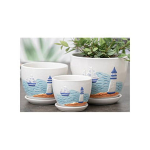 Table Ceramic Pot for Plants in 3 Sizes | 17cm X 14cm | 14cm X 11cm | 10cm X 10cm