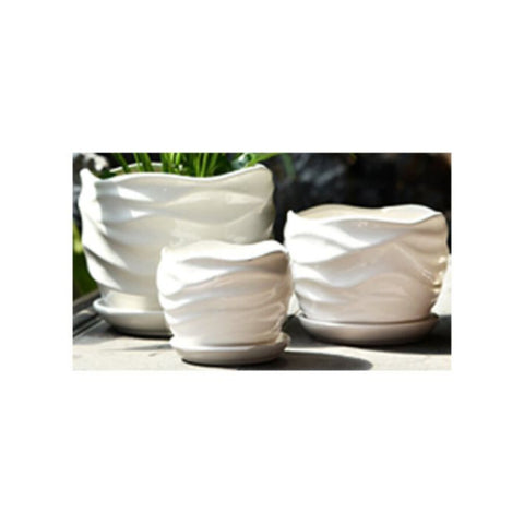 Table Ceramic Pot for Plants in 3 Sizes | 17cm X 14cm | 14cm X 10cm | 10cm X 9cm