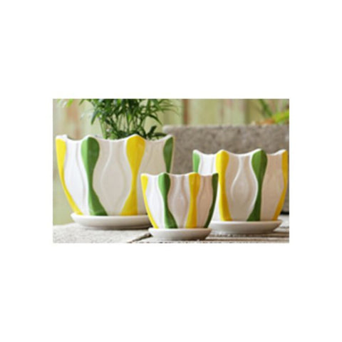 Table Ceramic Pot for Plants in 3 Sizes | 17cm X 14cm | 14cm X 10cm | 10cm X 9cm