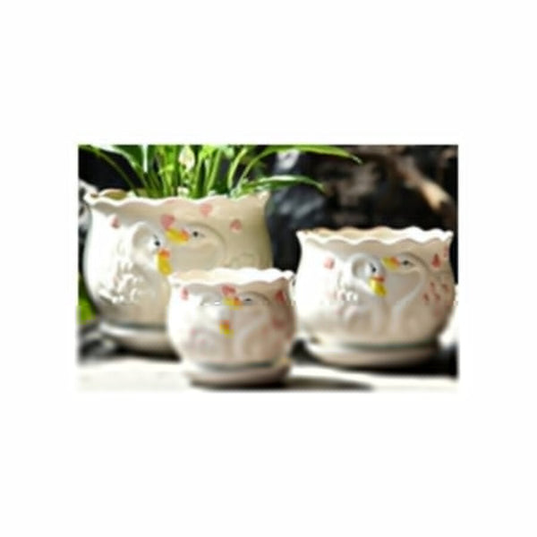 Table Ceramic Pot for Plants in 3 Sizes | 17cm X 14cm | 14cm X 11cm | 10cm X 10cm
