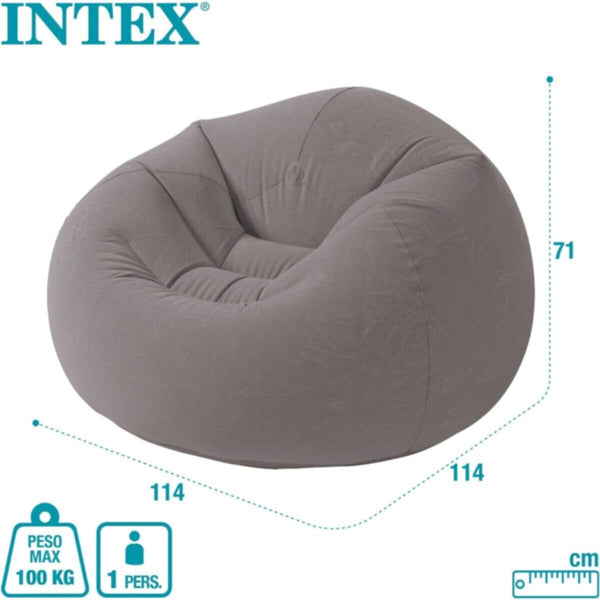INTEX | Beanless Bag Inflatable Chair Grey  | 68579