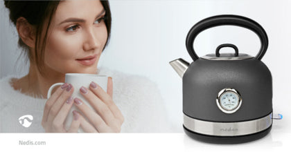 NEDIS | Electric Kettle 1.7Ltr Stainless Steel Grey | KAWK310EGY
