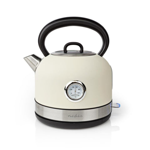 NEDIS | Electric Kettle 1.7Ltr Stainless Steel White | KAWK310EWT
