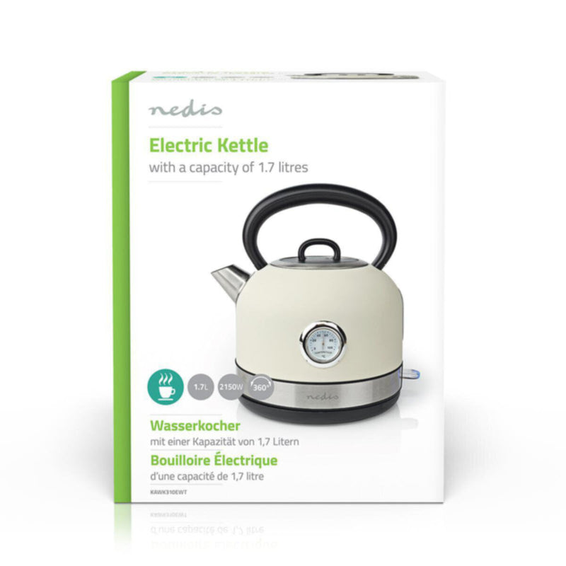 NEDIS | Electric Kettle 1.7Ltr Stainless Steel White | KAWK310EWT