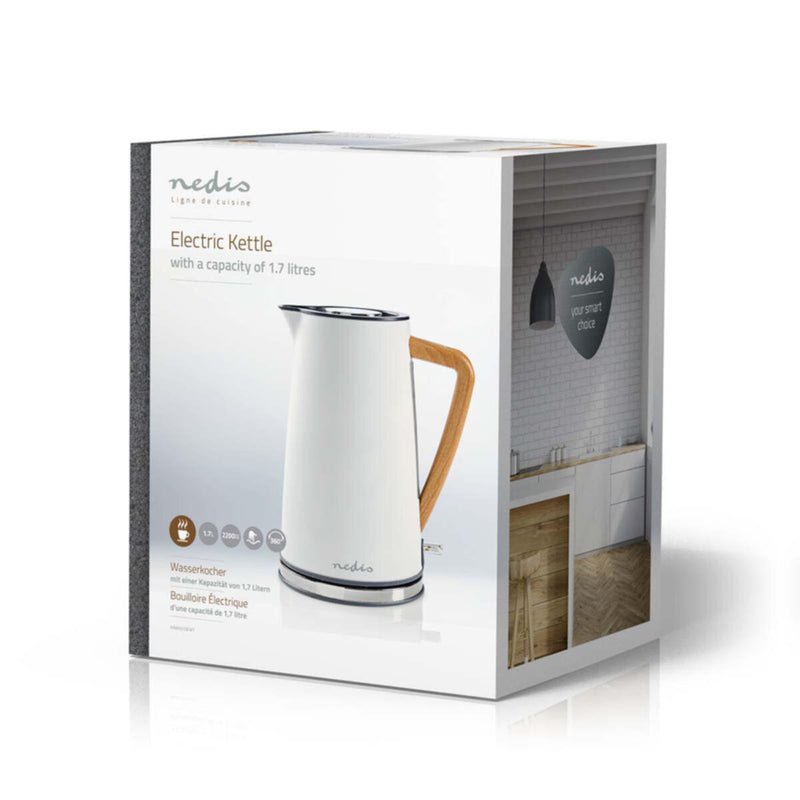 NEDIS | Electric Kettle 1.7ltr Soft-Touch Rotatable 360 degrees White | KAWK510EWT