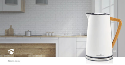 NEDIS | Electric Kettle 1.7ltr Soft-Touch Rotatable 360 degrees White | KAWK510EWT