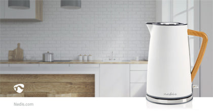 NEDIS | Electric Kettle 1.7ltr Soft-Touch Rotatable 360 degrees White | KAWK510EWT