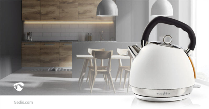 NEDIS | Electric Kettle 1.8ltr Soft-Touch Rotatable 360 degrees White | KAWK520EWT