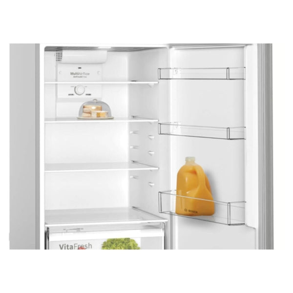 BOSCH | Serie 4 Free-Standing Double Door Fridge 550Ltrs 186x70 cm Stainless Steel Look | KDN55NL20M
