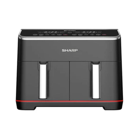 SHARP | Dual Drawer Air Fryer 8L LED Display | KF-DF80RT-K3