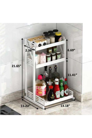 Kitchen Seasoning Foldable Storage Rack White | 539 32
