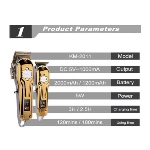 KEMEI | 2 in 1 All Metal Professional Hair Clipper | KM-2011