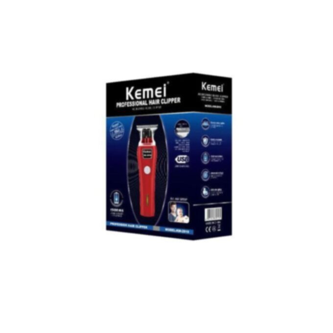 KEMEI | Professional USB Rechargeable Hair Clipper Red | KM-2919