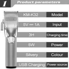KEMEI | Professional Electric Cordless Hair Trimmer Rechargeable |KM-K32