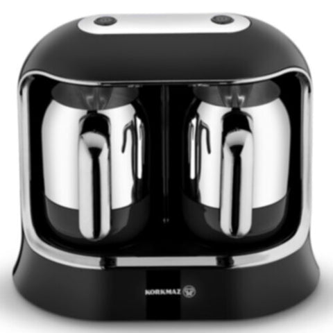 KORKMAZ | Kahvekolik Twin Coffee Machine Black/Chrome | KO-A861-01