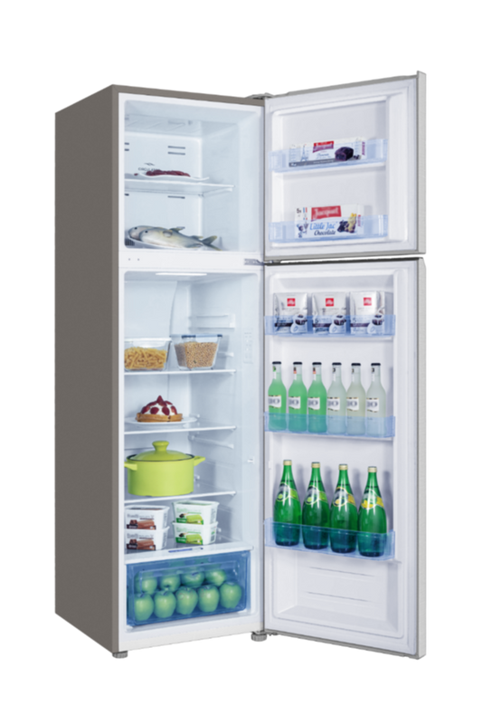 ORYX | Top Mount Refrigerator 350Ltr Silver | OXRTM-350VR-ECL