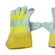 Hand Gloves Leather Yellow Grey