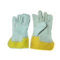 Hand Gloves Leather Yellow Grey