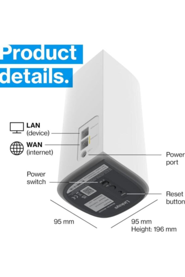 LINKSYS | Velop Pro 6E Mesh Wifi 6E Triâ€‘Band System-1 Pack | MX6201-ME