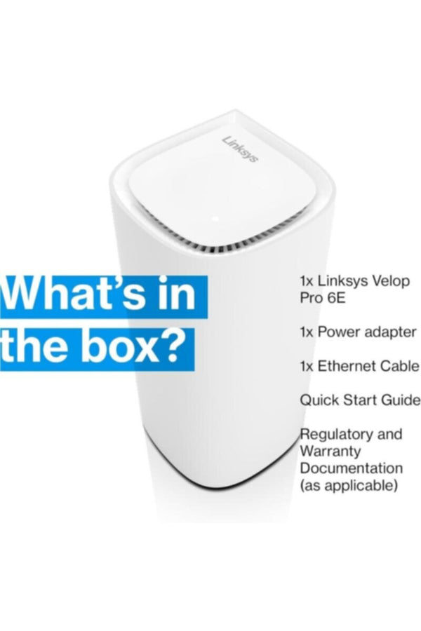 LINKSYS | Velop Pro 6E Mesh Wifi 6E Triâ€‘Band System-1 Pack | MX6201-ME