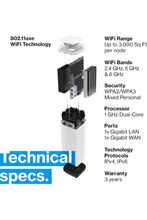 LINKSYS | Velop Pro 6E Mesh Wifi 6E Triâ€‘Band System-1 Pack | MX6201-ME