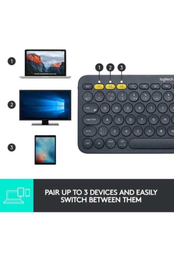 LOGITECH | K380 Multi-Device Bluetooth Keyboard-Dark Grey | TE0171403