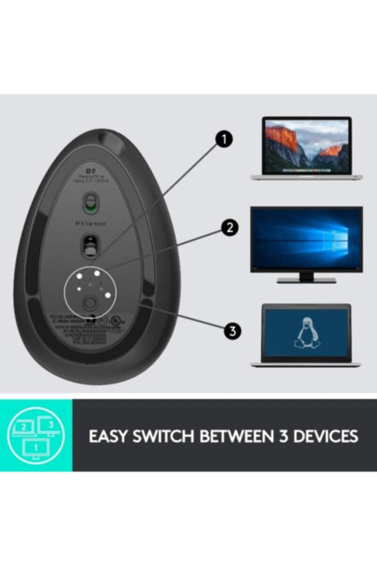 LOGITECH | Mx Vertical Graphite Mouse Black | TE0135959