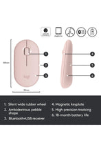 LOGITECH | Pebble Wireless Mouse with Bluetooth Rose | TE0153562