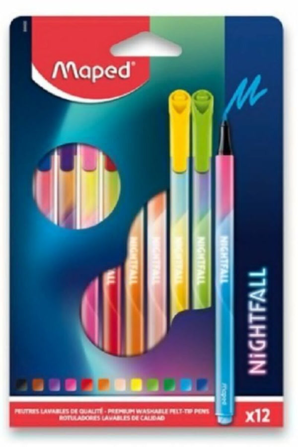 MAPED | Felt Tip Pens Nightfall 12 colors | MD-844400