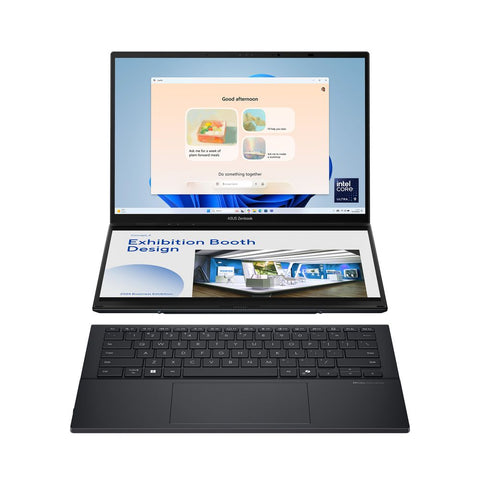 ASUS | Zenbook Duo Laptop 14inch 3K OLED 120 Hz AI-powered Intel ARL H Core Ultra 9 Processor 32 GB LPDDR5x Memory Plus Up to 2 TB PCIe 4.0 SSD UX8406CA-PZ005W | MASITNUX84049