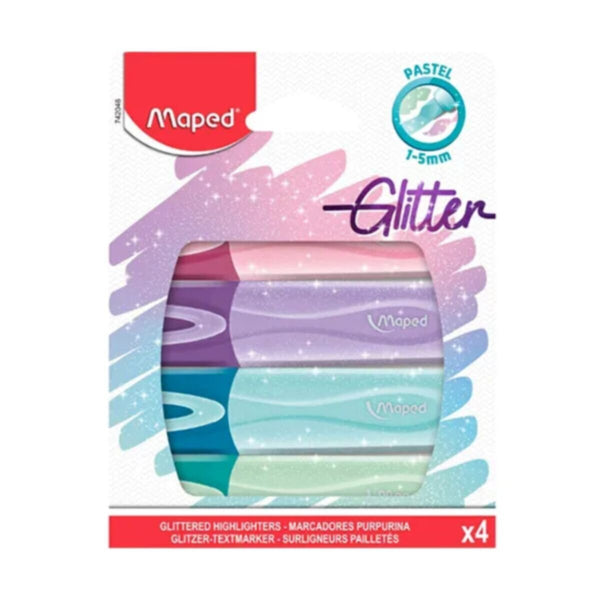 MAPED | Glitter Highlighter Pastel Multicolor 4 Pieces | MD-742046