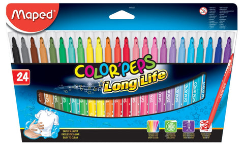 MAPED | Color Peps Felt Tip Sketch Pens 24Colors Pack | MD-845022