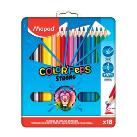 MAPED | Color Peps Strong Colored Pencils Metal Box Multicolor  18 Piece | MD-862715