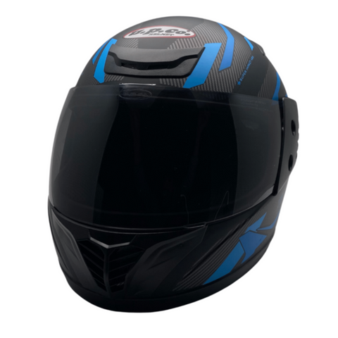 UP CO Challenger 63 Motorsport Helmet Black-Blue | MGS-015