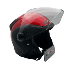 UP2 Open Face Pilot Style Motorsport Helmet Black Red | MGS-018