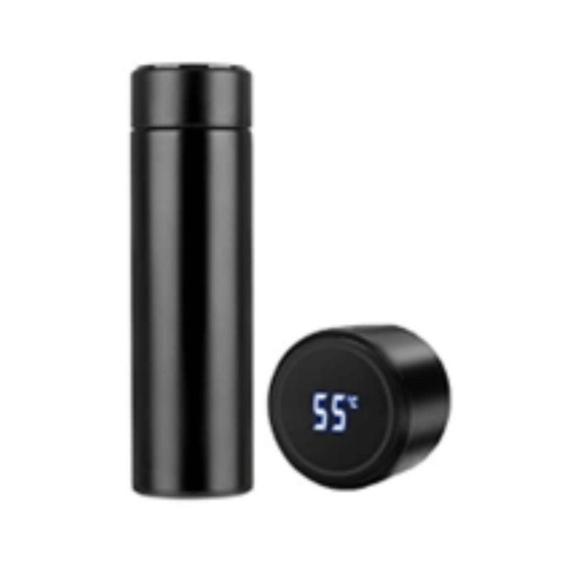 LED Smart Insulation Thermos Bottle - Black | MGS-030