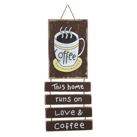 Coffee Rustic Wooden Hanging Wall Board - Brown | MGS-037