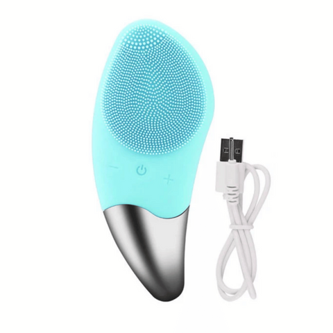 Electric Silicone Facial Cleaner - Green | MGS-052