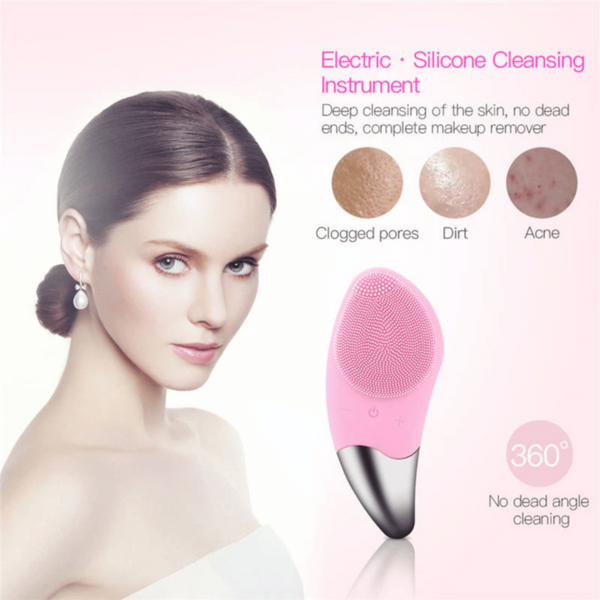 Electric Silicone Facial Cleaner - Green | MGS-052