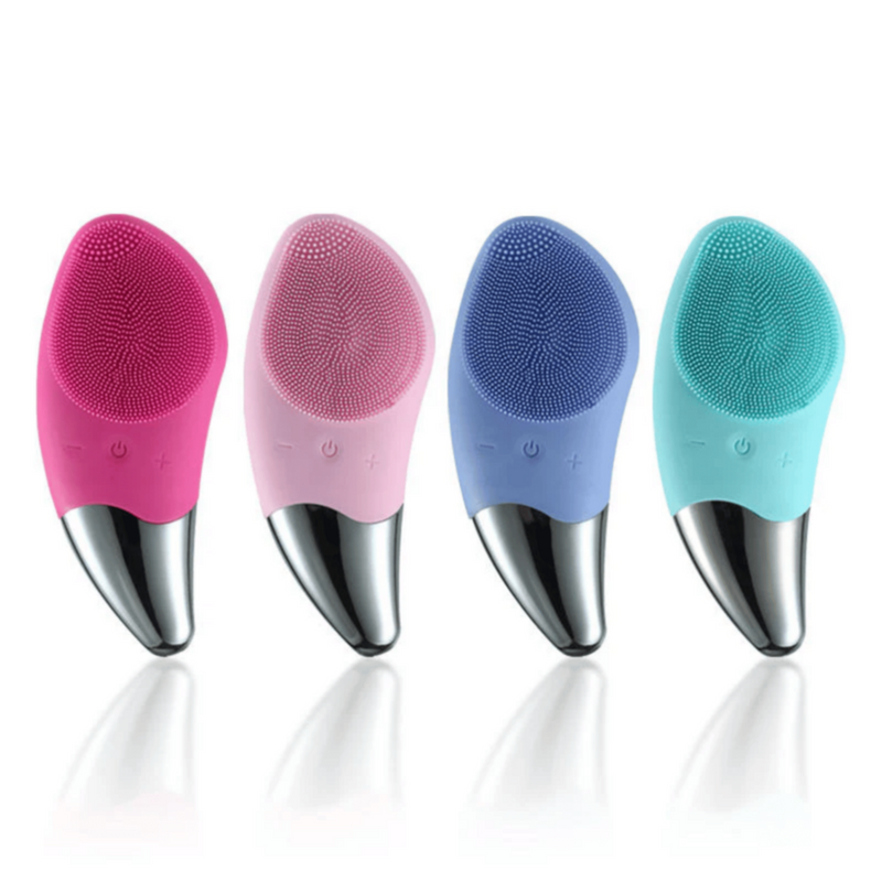Electric Silicone Facial Cleaner - Green | MGS-052