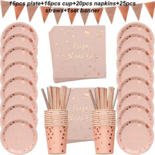 Happy Birthday Rose Gold Party Decorations 78Pcs | MGS-064