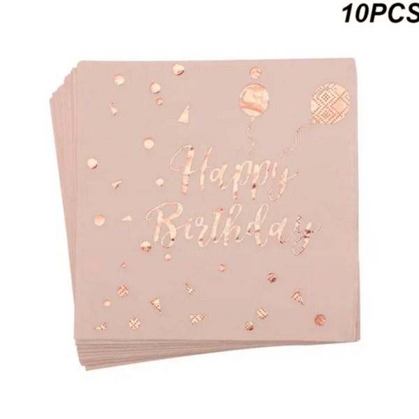 Happy Birthday Rose Gold Party Decorations 78Pcs | MGS-064