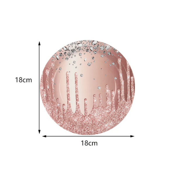 Pink Rose Gold Party  Decoration 86Pcs | MGS-081