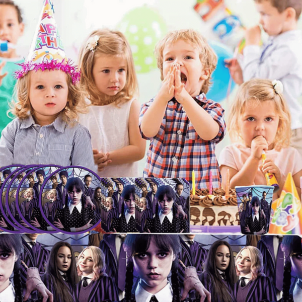 Wednesday Theme Birthday Party Decorations MINI Set 61Pcs | MGS-088