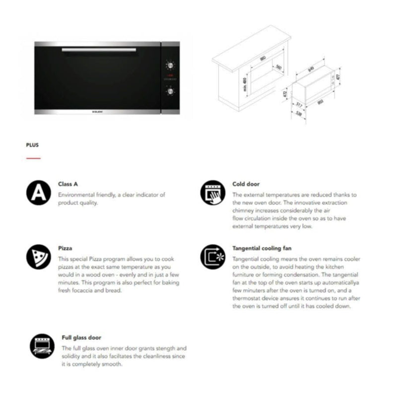 GLEM GAS | Built-In Oven Electric Oven 90 Cm | GFP993IX