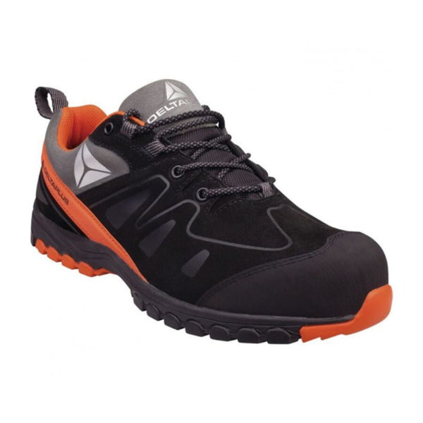 DELTAPLUS | Nylon Mesh/NU Black Leather Safety Shoes | BROOKLYN S3 HRO SRC