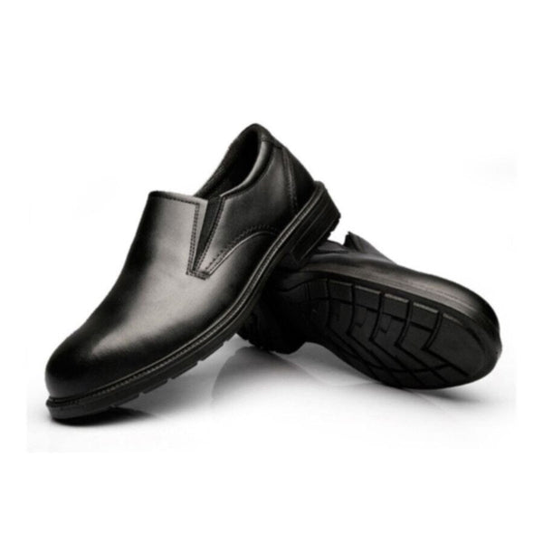 JACKBAGGIO | Men's Black Slip-On Oxford Work Shoe | 8815