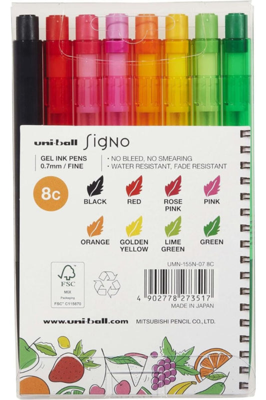 MITSUBISHI | Signo 155N Gel Retractable Pen 0.7 mm PAC=08 | MI-UMN155N-08C
