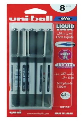 MITSUBISHI | Uni-ball EYE Roller Pen=8 pcs Black | MI-UB157-08CBK