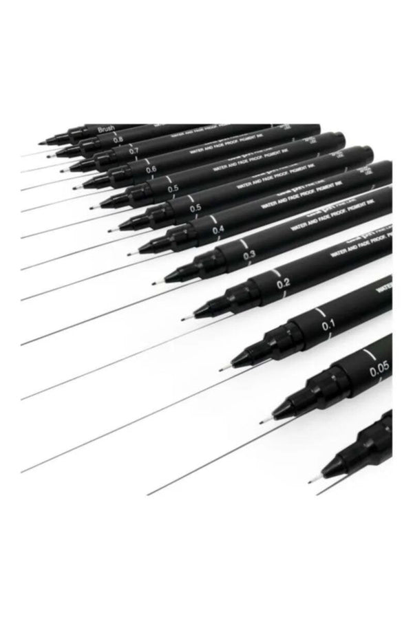 MITSUBISHI | Uni Pin Fine Liner PAC=12ea Black | MI-PIN200-12CBK